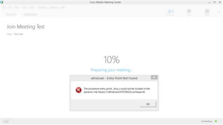 Issue with Cisco WebEx: 
