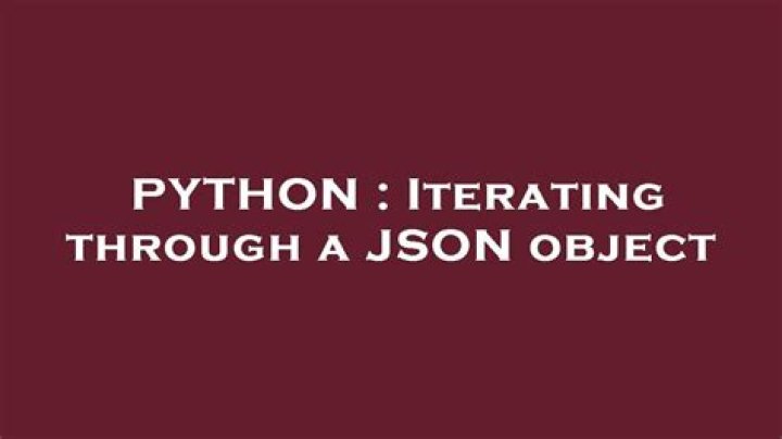 Iterating through a JSON object