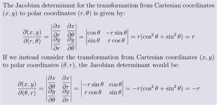 Jacobian for a Cartesian to Polar-Coordinate Transformation
