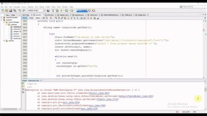 Java Exception in thread 