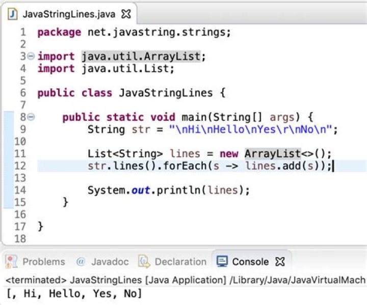 Java String new line