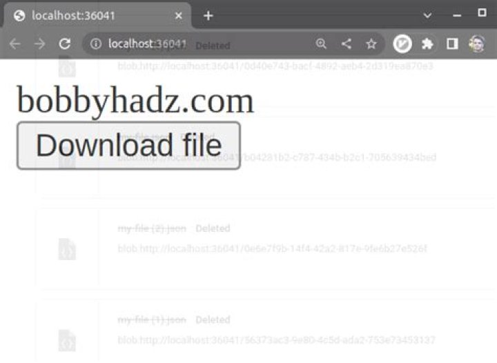 JavaScript blob filename without link