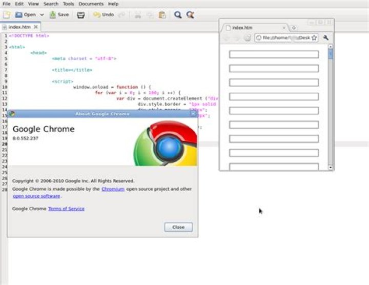 Javascript createElement() not working in Chrome