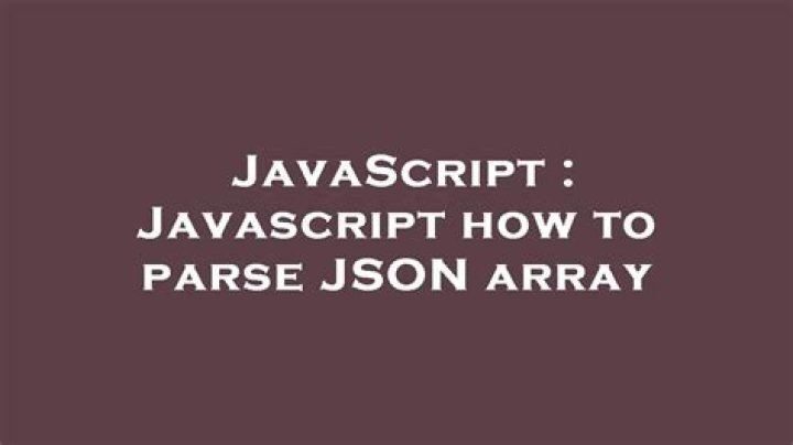 Javascript how to parse JSON array