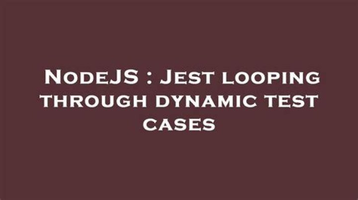 Jest looping through dynamic test cases