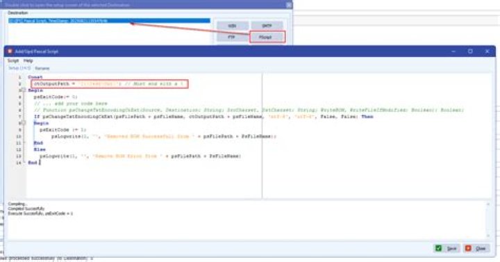 joes editor showing UTF-8 BOM placeholder, and MC editor a dot