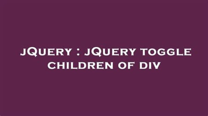 jQuery toggle children of div
