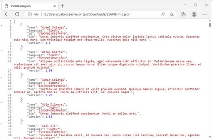 JSON files