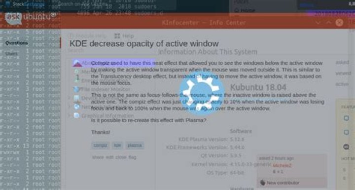 KDE decrease opacity of active window