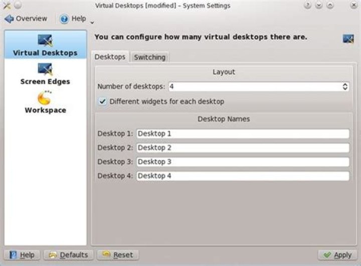 KDE Virtual Desktops