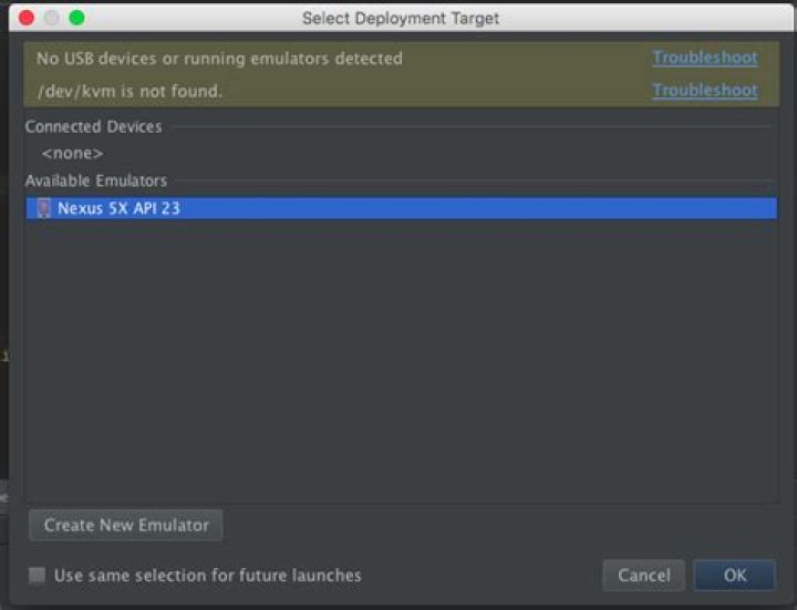 KVM is not installed on this machine (/dev/kvm is missing)
