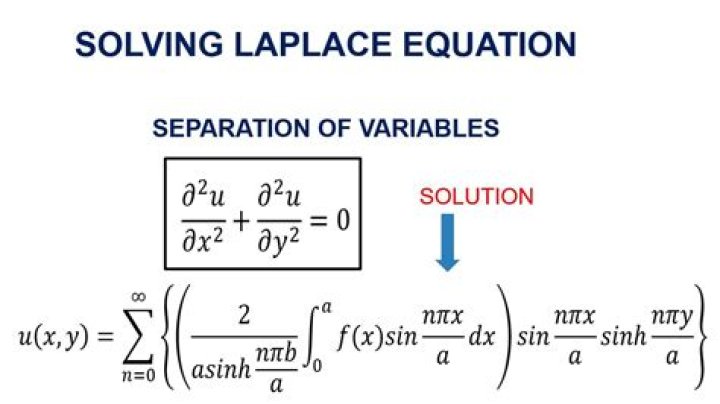 Laplace equation solution by separation of variables