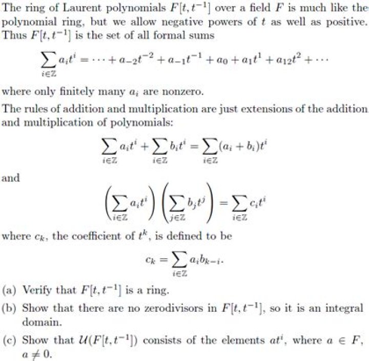 Laurent Polynomials Ring