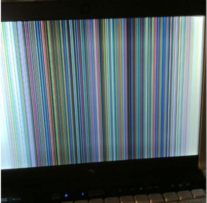 LCD screen has rainbow pattern
