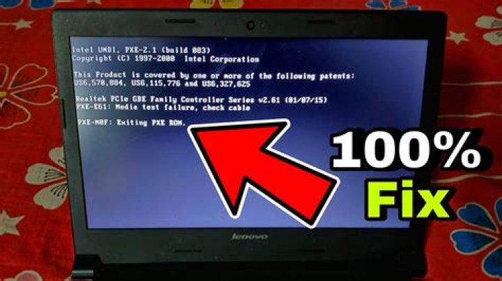Lenovo Legion PXI-E61 Media Test Failure, Check Cable. Exiting PXE ROM. Then restarts and works fine