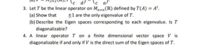 Let $T$ be the linear operator on $M_{n}(\textbf{R})$ defined by $T(A) = A^{t}$. Find a basis $\mathcal{B}$ s.t. $[T]_{\mathcal{B}}$ is diagonal.