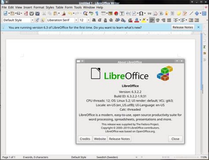 LibreOffice 'Outline Numbered' dialog
