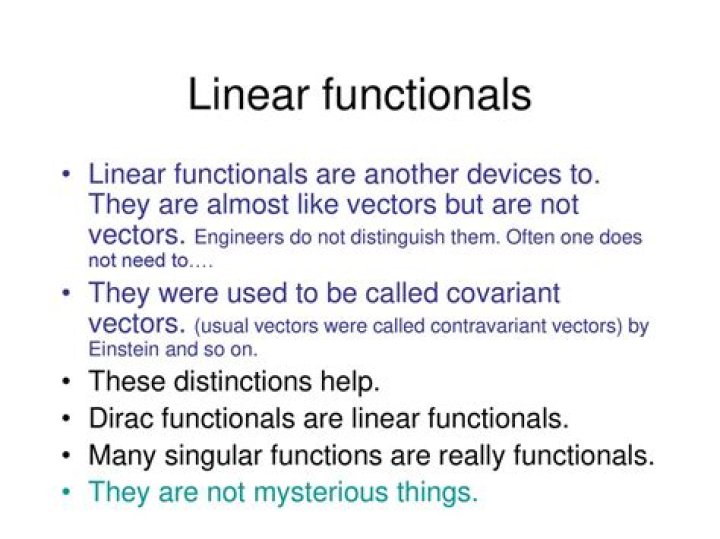 Linear functionals, covectors and one-forms