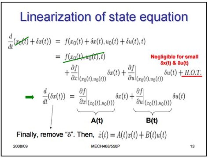 Linearization of an equation