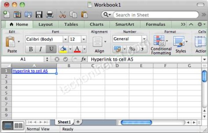 Linking a cell to a tab within an Excel workbook