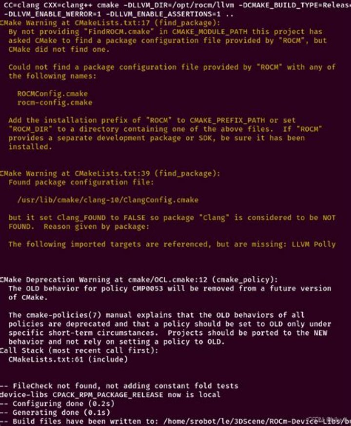 llvm dev package missing libclangBasic