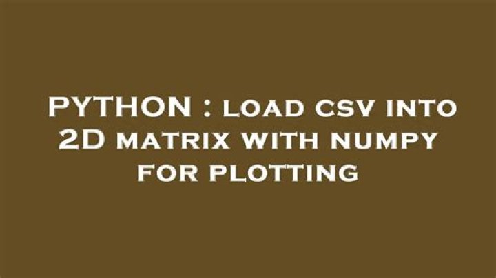 load csv into 2D matrix with numpy for plotting