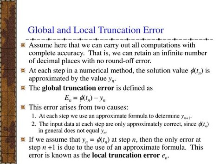 Local vs global truncation error