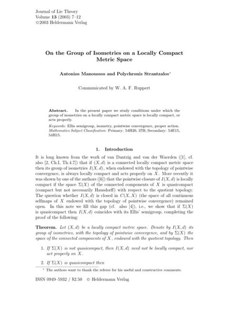 Locally compact metric space