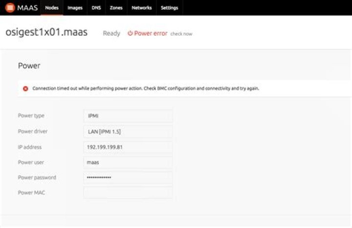 MAAS ipmi issues on blade server HS21 XM