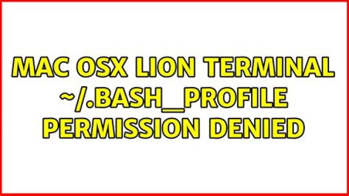 Mac OSX Lion Terminal ~/.bash_profile Permission Denied