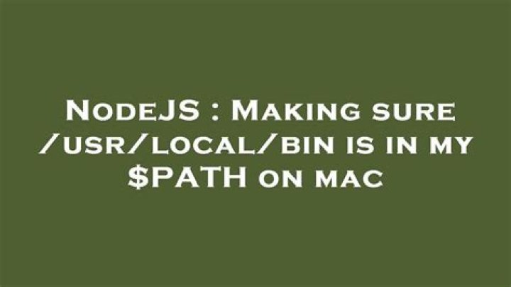 Making sure /usr/local/bin is in my $PATH on mac