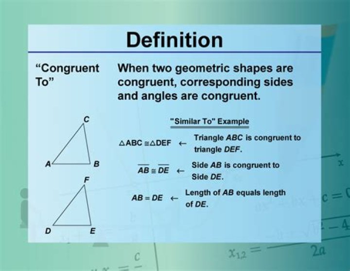 Mathematical definition of congruent sets
