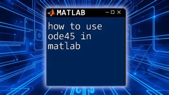 MATLAB - ode45 