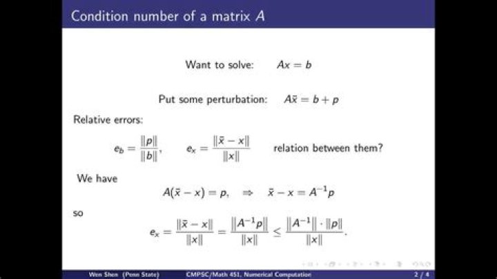 Matrix condition number and loss of accuracy