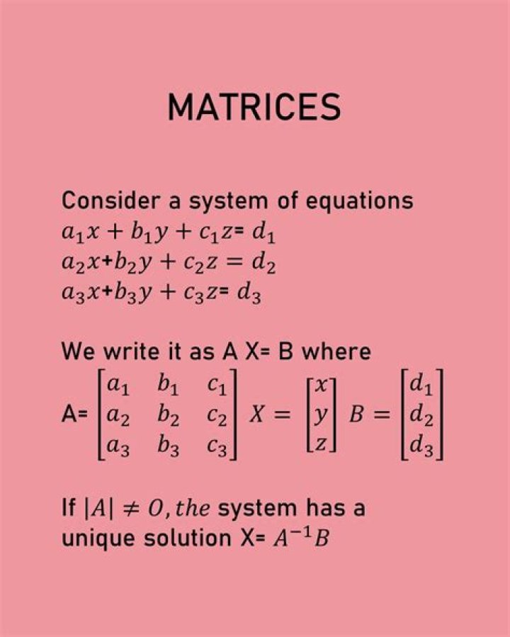 Matrix equations, simplify them.