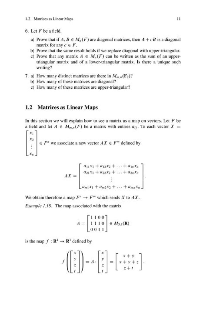 Matrix equivalent to linear maps - sanity check