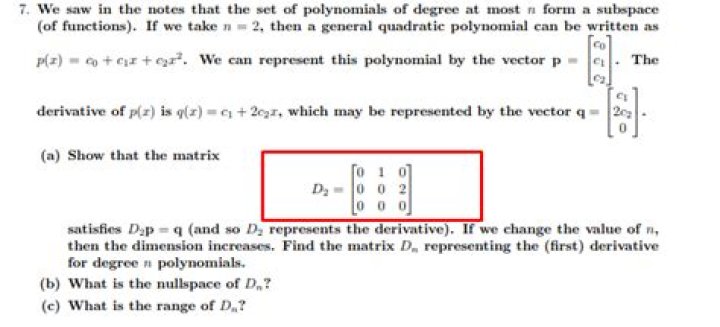 matrix representation of polynomial