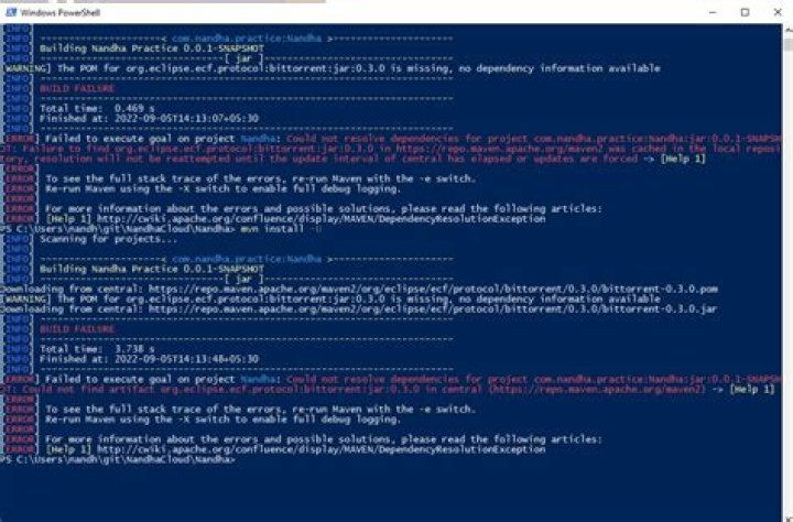 Maven Could not resolve dependencies, artifacts could not be resolved