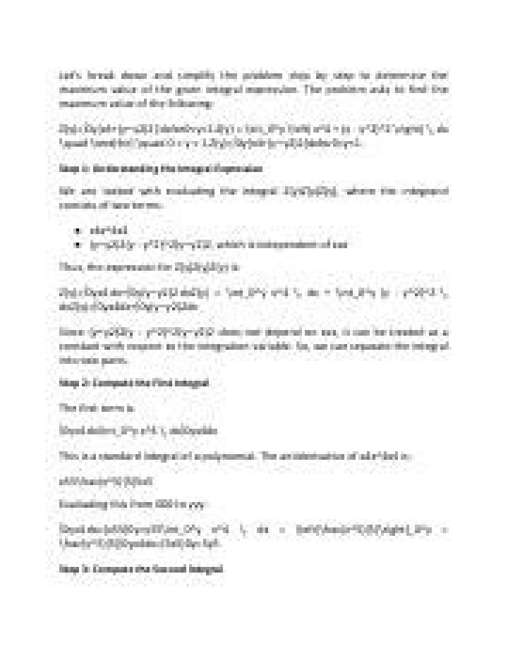Maximizing the Integral