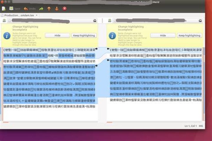 Meld shows unreadable output