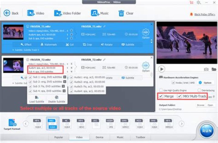 Merge MKV video and MKA audio tracks while keeping subtitles