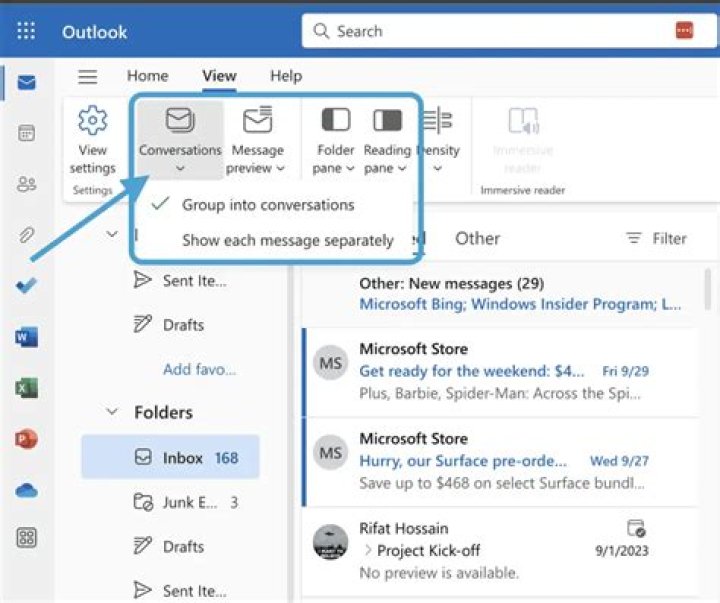 Merging two emails together in Outlook 2016