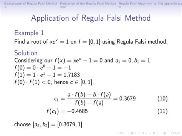 Method of False Position (Regular Falsi) - Pros/Cons