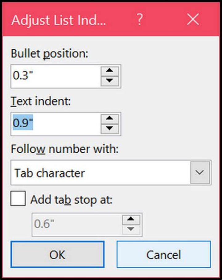 Microsoft Word - When I hit tab, it no longer indents the bullet-point in a list