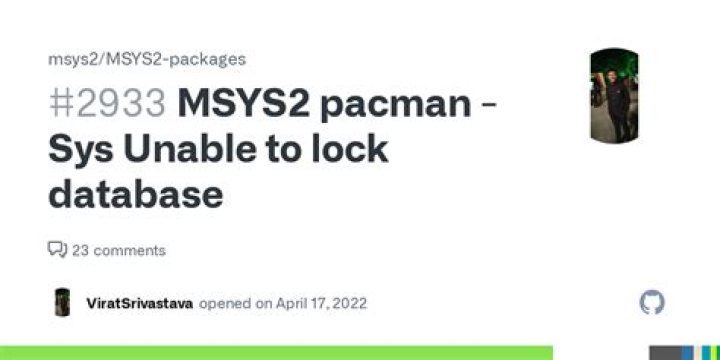 MinGW pacman -Sys Unable to lock database