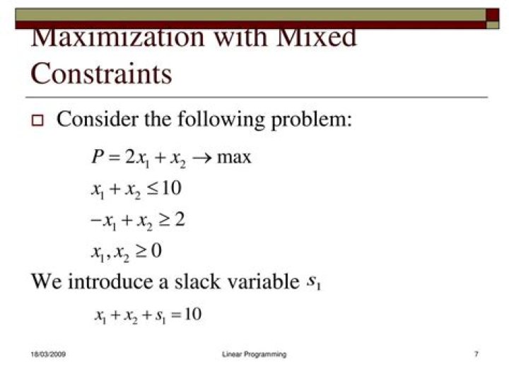Minimize using simplex method with mixed constraints