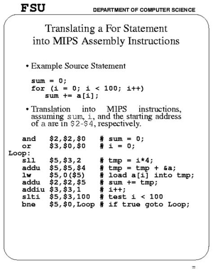 MIPS assembly for a simple for loop