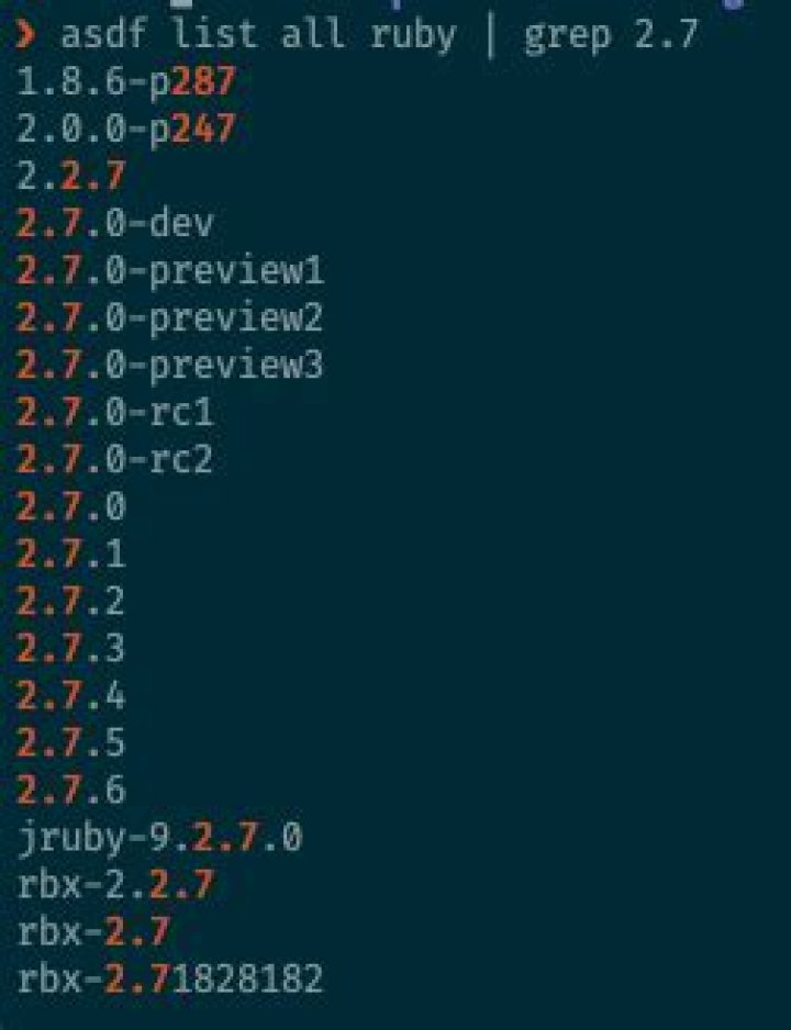 Missing Ruby Version on ASDF