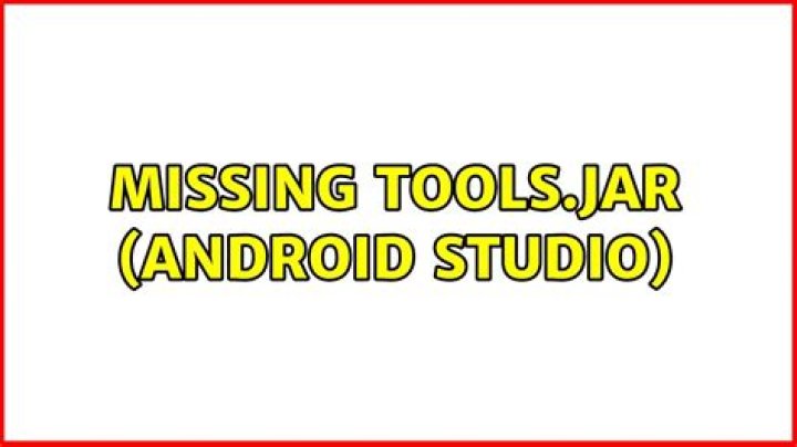 Missing tools.jar (Android Studio)
