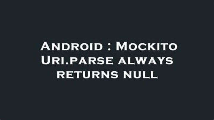 Mockito Uri.parse always returns null
